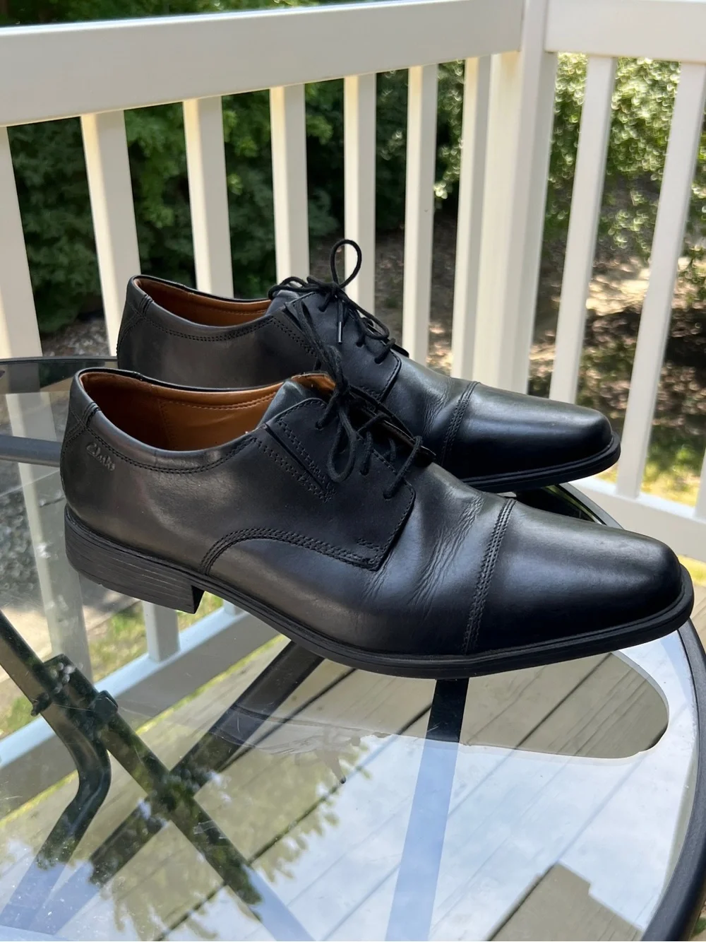 Clarks Tilden Cap Toe Oxford Classic Dress Shoes Black Leather Men's Size 13M